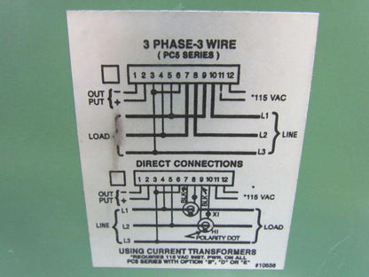 Ohio Semitronics 3 Phase AC Watt Transducer 0-300 Volts 0-5 Amps 0-2KW=4-20mA