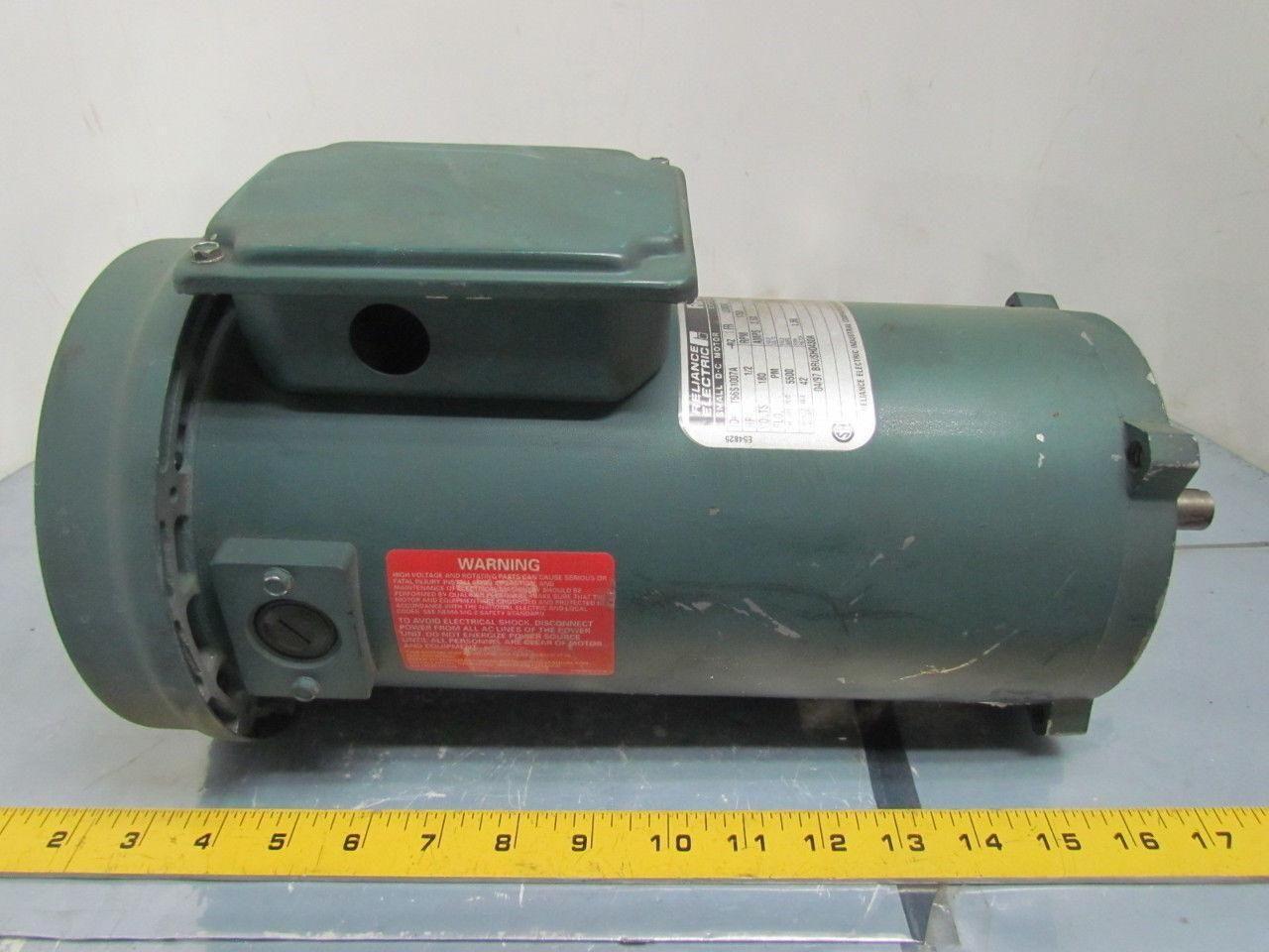 Reliance Electric T56S1007A 1/2HP 1750RPM 180VDC XL Extended Life Motor TEFC 56C