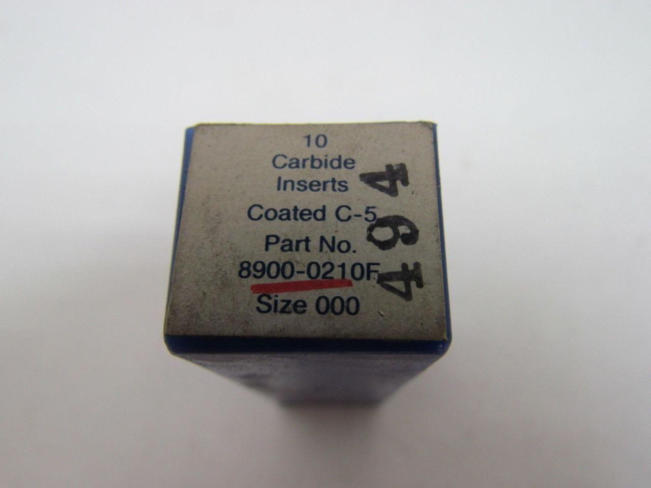 Waukesha 8900-0210F Cor-Bor Drill Carbide Insert Sz 000 10pcs Coated C-5