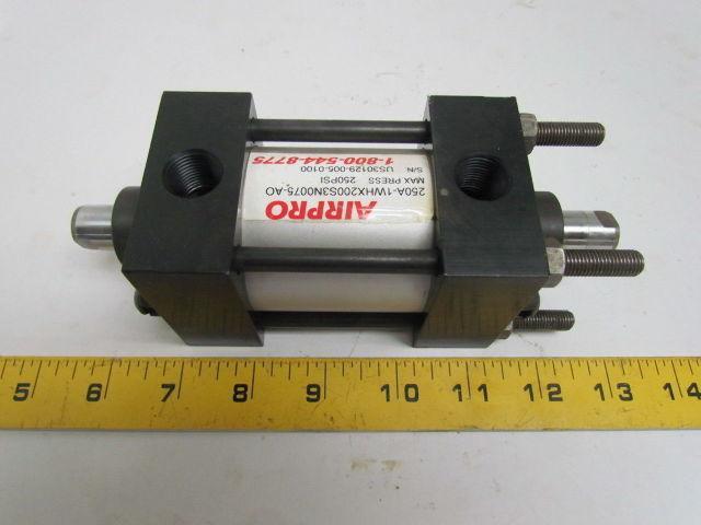 250A-1WHX200S3N0075-AO Pneumatic Air Cylinder 2" Bore 3/4" Stroke Double Rod
