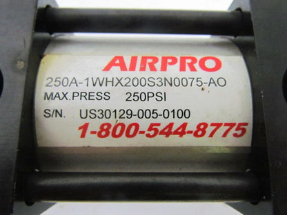 250A-1WHX200S3N0075-AO Pneumatic Air Cylinder 2" Bore 3/4" Stroke Double Rod