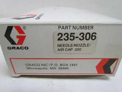 Graco 235306 Needle Nozzle Air Cap Assembly Kit .020" For Paint Spray Gun NIB