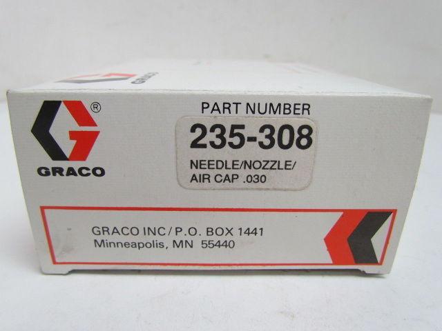Graco 235-308 Needle Nozzle Air Cap Assembly Kit .030" For Paint Spray Gun NIB