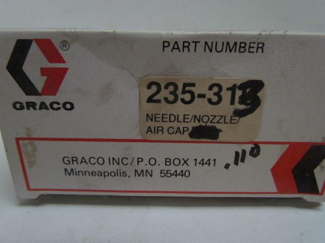 Graco 235-313 Needle Nozzle Air Cap Assembly Kit .110" for Paint Spray Gun NIB