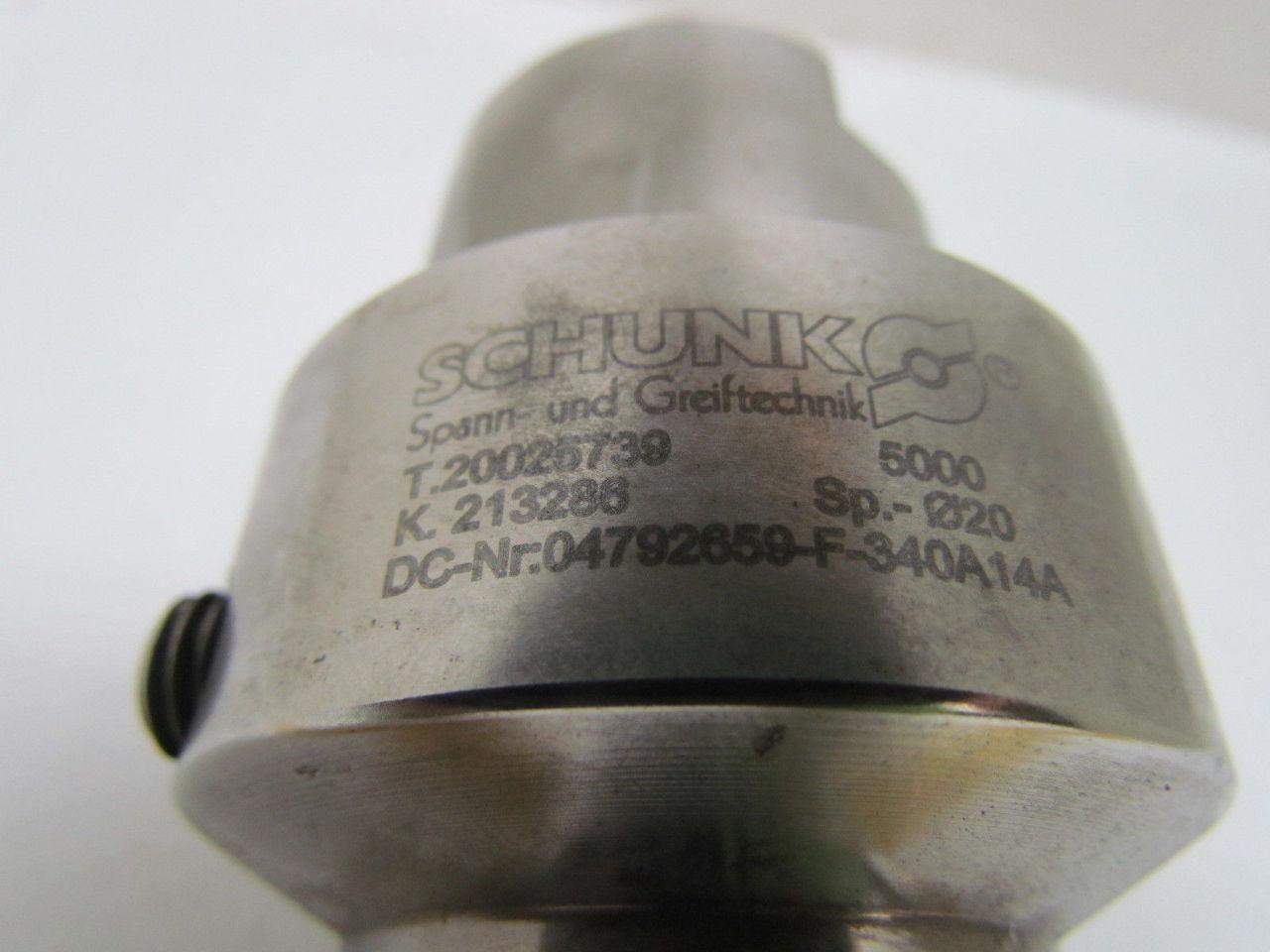 Schunk 20025739 HSK-63-C Hydraulic Tool Holder 20mm Diameter