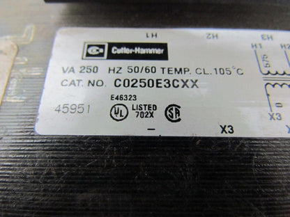 Cutler Hammer C-H C0250E3CXX 30312R 250VAC Control Transformer 50/60 Hz