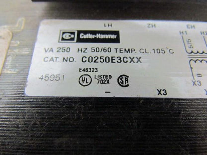 Cutler Hammer C-H C0250E3CXX 30312R 250VAC Control Transformer 50/60 Hz
