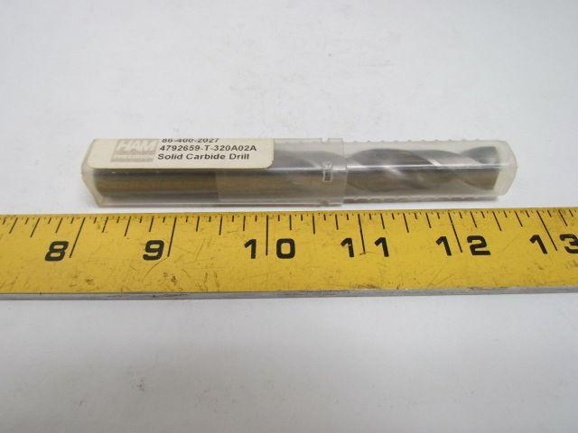 Ham Solid Carbide Twist Drill Bit 12.05mm 2 Flute 130 Deg Straight Shank