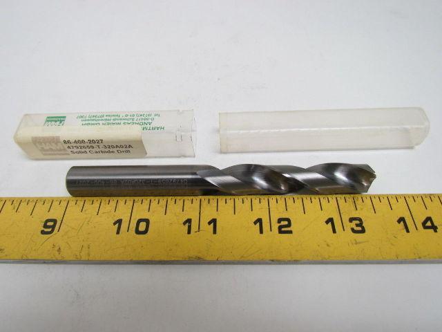 Ham Solid Carbide Twist Drill Bit 12.05mm 2 Flute 130 Deg Straight Shank