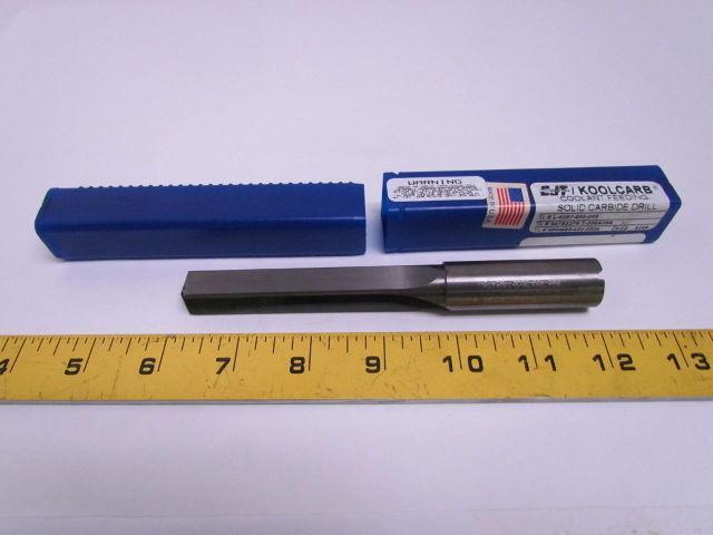 CJT Koolcarb Solid Carbide Drill .6299" 2 Straight Flute Coolant Feeding 6"OAL