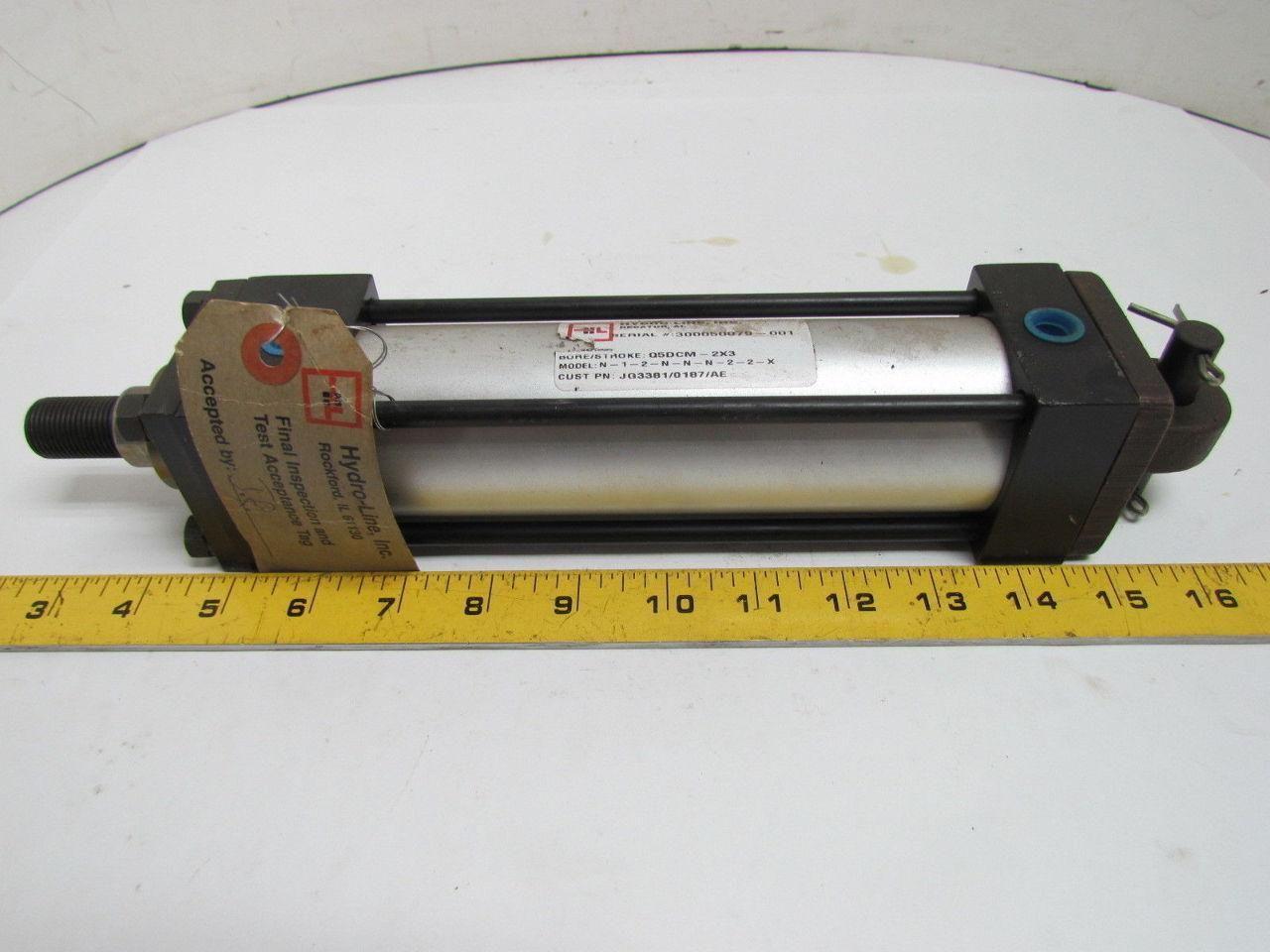 Hydro-Line Q5DCM-2x3-N-1-2-N-N-N-2-2-X  Pneumatic Air Cylinder 2" Bore 3" Stoke
