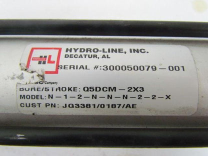 Hydro-Line Q5DCM-2x3-N-1-2-N-N-N-2-2-X  Pneumatic Air Cylinder 2" Bore 3" Stoke
