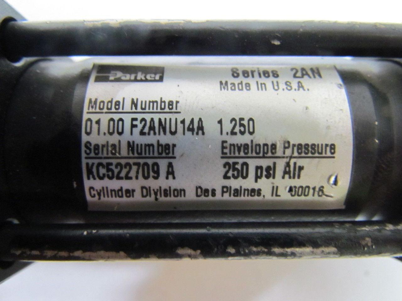 Parker 01.00 F2ANU14A 1.250 Pneumatic Air Cylinder 1" Bore 1-1/4" Stroke 2AN Ser