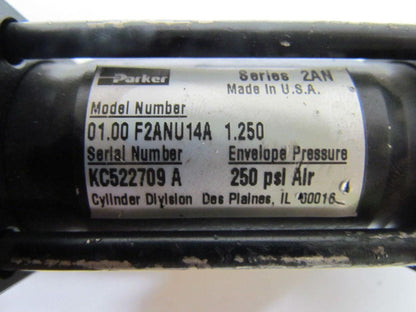 Parker 01.00 F2ANU14A 1.250 Pneumatic Air Cylinder 1" Bore 1-1/4" Stroke 2AN Ser