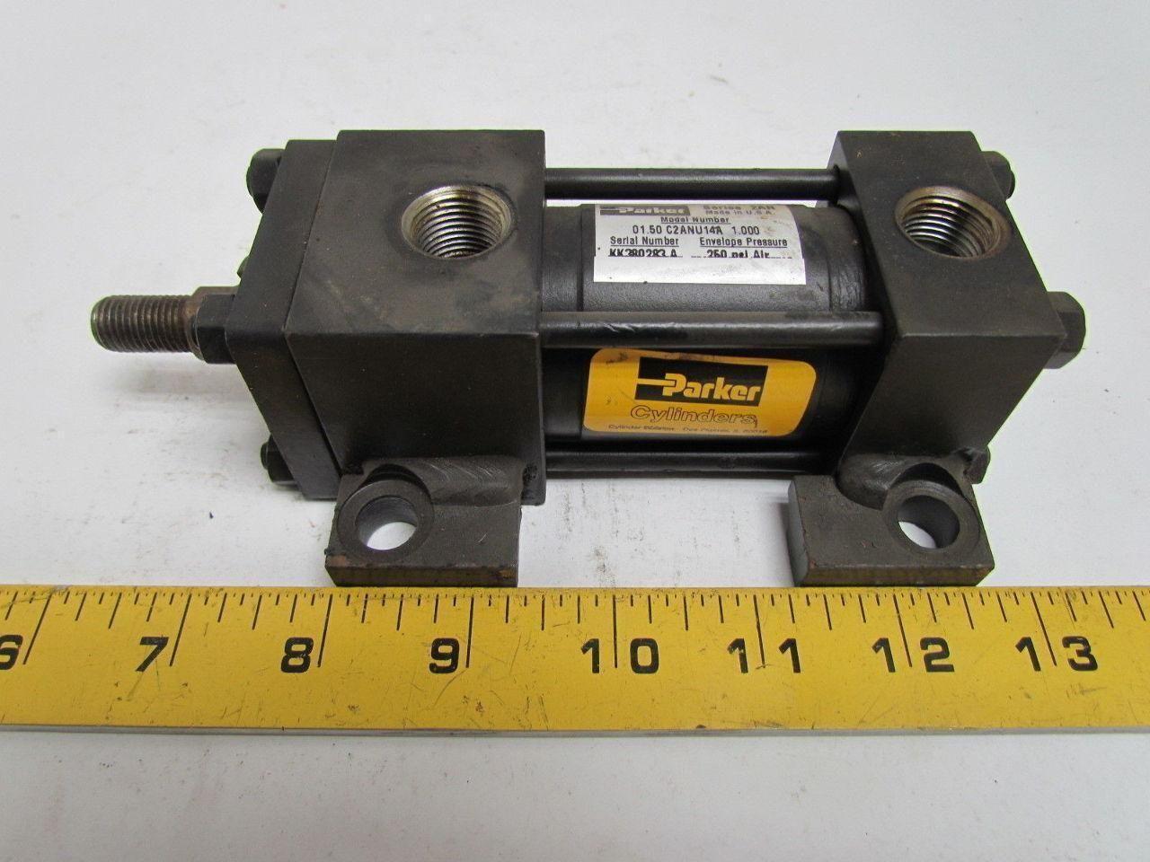 Parker 01.50 C2ANU14A 1.000 Pneumatic Air Cylinder 1-1/2" Bore 1" Stroke 2AN Ser