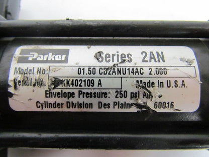 Parker 01.50 CD2ANU14AC Pneumatic Air Cylinder 1-1/2" Bore 2"Stroke AN Trunninon