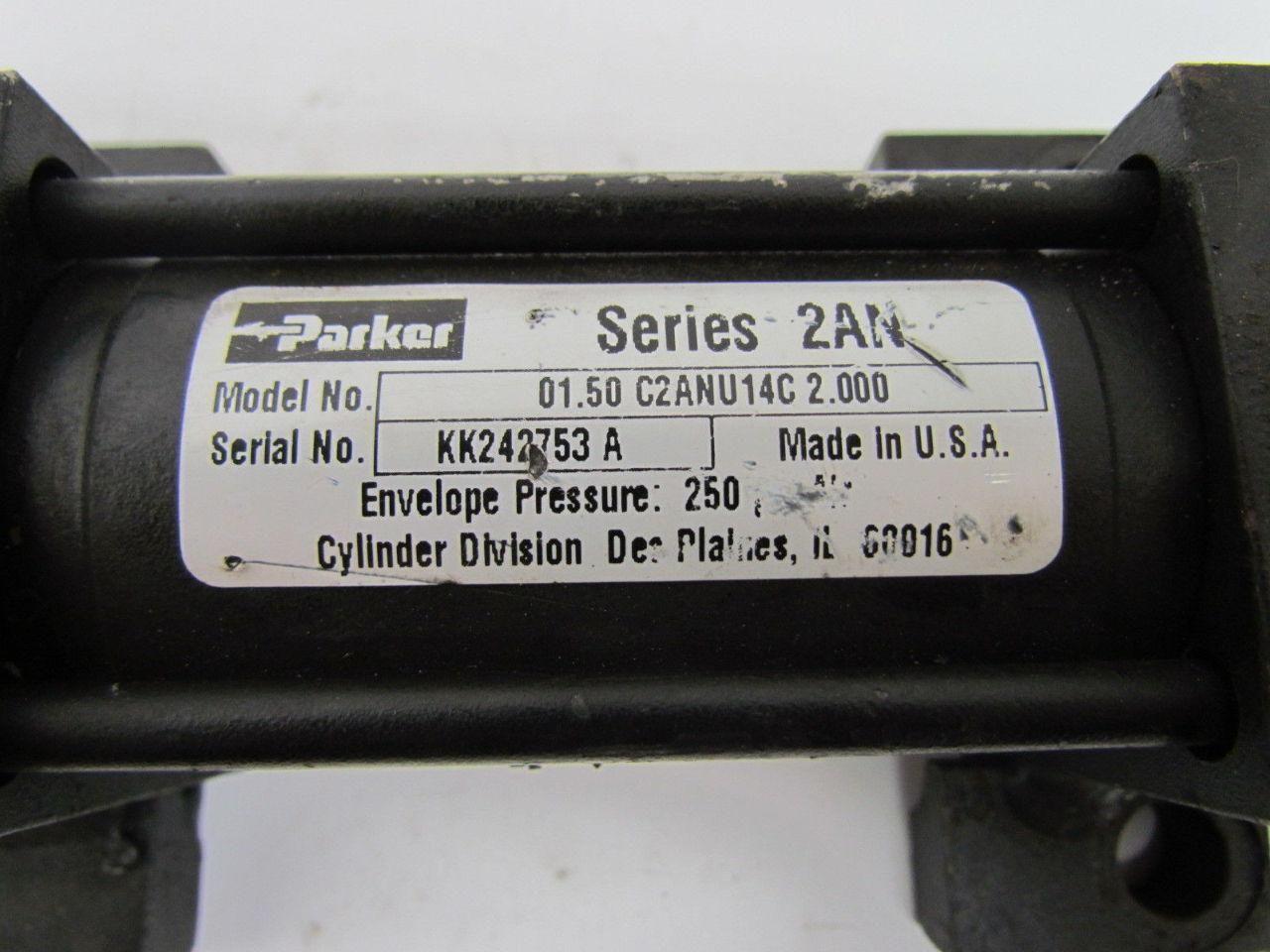 Parker 01.50 C2ANU14C 2.000 Pneumatic Air Cylinder 1-1/2" Bore 2" Stroke 2AN Ser