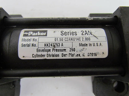 Parker 01.50 C2ANU14C 2.000 Pneumatic Air Cylinder 1-1/2" Bore 2" Stroke 2AN Ser