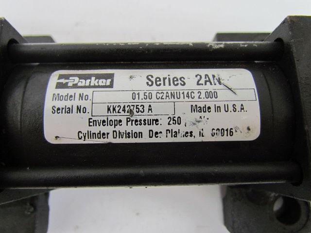 Parker 01.50 C2ANU14C 2.000 Pneumatic Air Cylinder 1-1/2" Bore 2" Stroke 2AN Ser