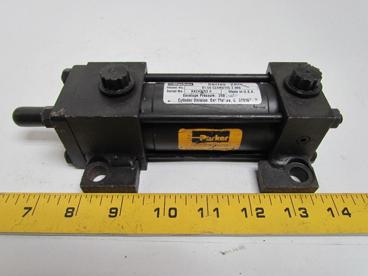 Parker 01.50 C2ANU14C 2.000 Pneumatic Air Cylinder 1-1/2" Bore 2" Stroke 2AN Ser