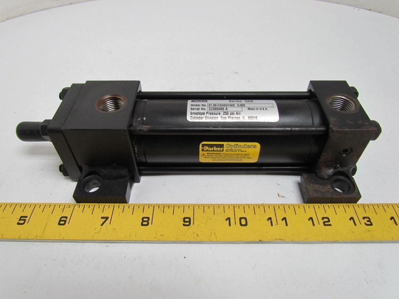 Parker 01.50 C2ANU14AC 3.500 Pneumatic Air Cylinder 1-1/2" Bore 3-1/2" Stroke
