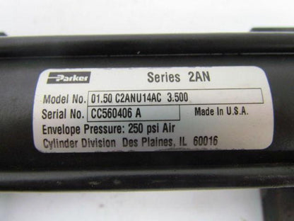Parker 01.50 C2ANU14AC 3.500 Pneumatic Air Cylinder 1-1/2" Bore 3-1/2" Stroke