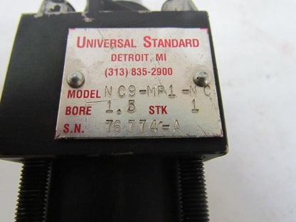 Universal Standard NC9-MP1-NC Pneumatic Air Cylinder 1-1/2" Bore 1" Stroke 1.5x1