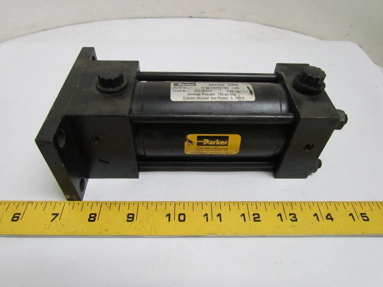 Parker 02.00 CJ2ANU19AC 3.000 Pneumatic Air Cylinder 2" Bore 3" Stroke 250 PSI