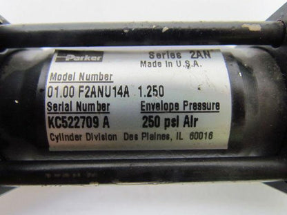 Parker 01.00 F2ANU14A 1.250 Pneumatic Air Cylinder 1" Bore 1-1/4" Stroke 2AN