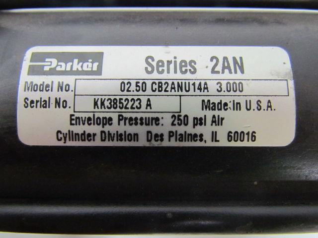 Parker 02.50 CB2ANU14A 3.000 Pneumatic Air Cylinder 2-1/2" Bore 3" Stroke 2AN