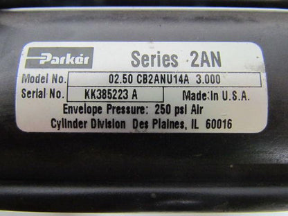 Parker 02.50 CB2ANU14A 3.000 Pneumatic Air Cylinder 2-1/2" Bore 3" Stroke 2AN