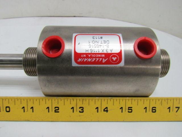 Allenair A 3X1 16H B-146516 Pneumatic Air Cylinder 3"Bore 1-1/2"Stroke Stainless