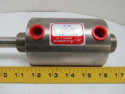 Allenair A 3X1 16H B-146516 Pneumatic Air Cylinder 3"Bore 1-1/2"Stroke Stainless