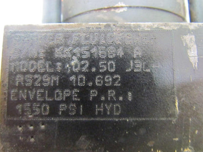 Parker 02.50 J3L-RS29M 10.692 Hydraulic Cylinder 2.50" Bore x 10.692" Stroke 3L