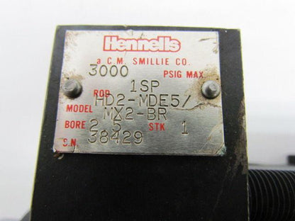Hennells HD2-MDE5/MX2-BR Hydraulic Cylinder 2-1/2" Bore 1" Stroke Double Rod