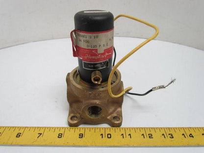 Humphrey 500AE1 3 10 Air Pilot Valve 1/2" NPT 24VDC 0-125 PSI 6.7 Watt