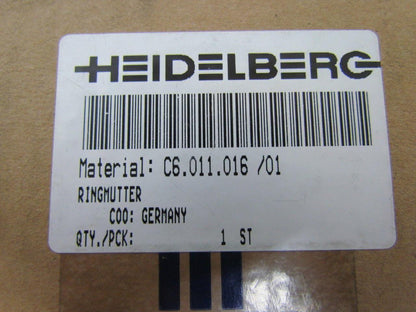 Heidelberg C6-011-016/01 Ringnut / Printing Press Part