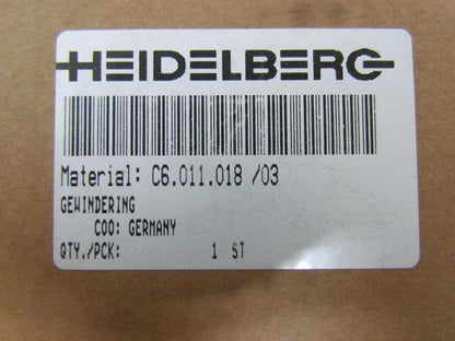 Heidelberg C6-011-018/03 Threaded Ring Printing Press Part