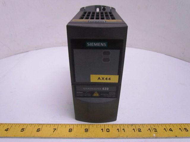 Siemens 6SE6420-2AB17-5AA0 Micromaster 420 VFD Drive Unit 240VAC 1Ph 0.75KW