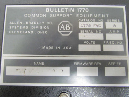 Allen Bradley 1770-FAC Series A PLC-2 Keyboard
