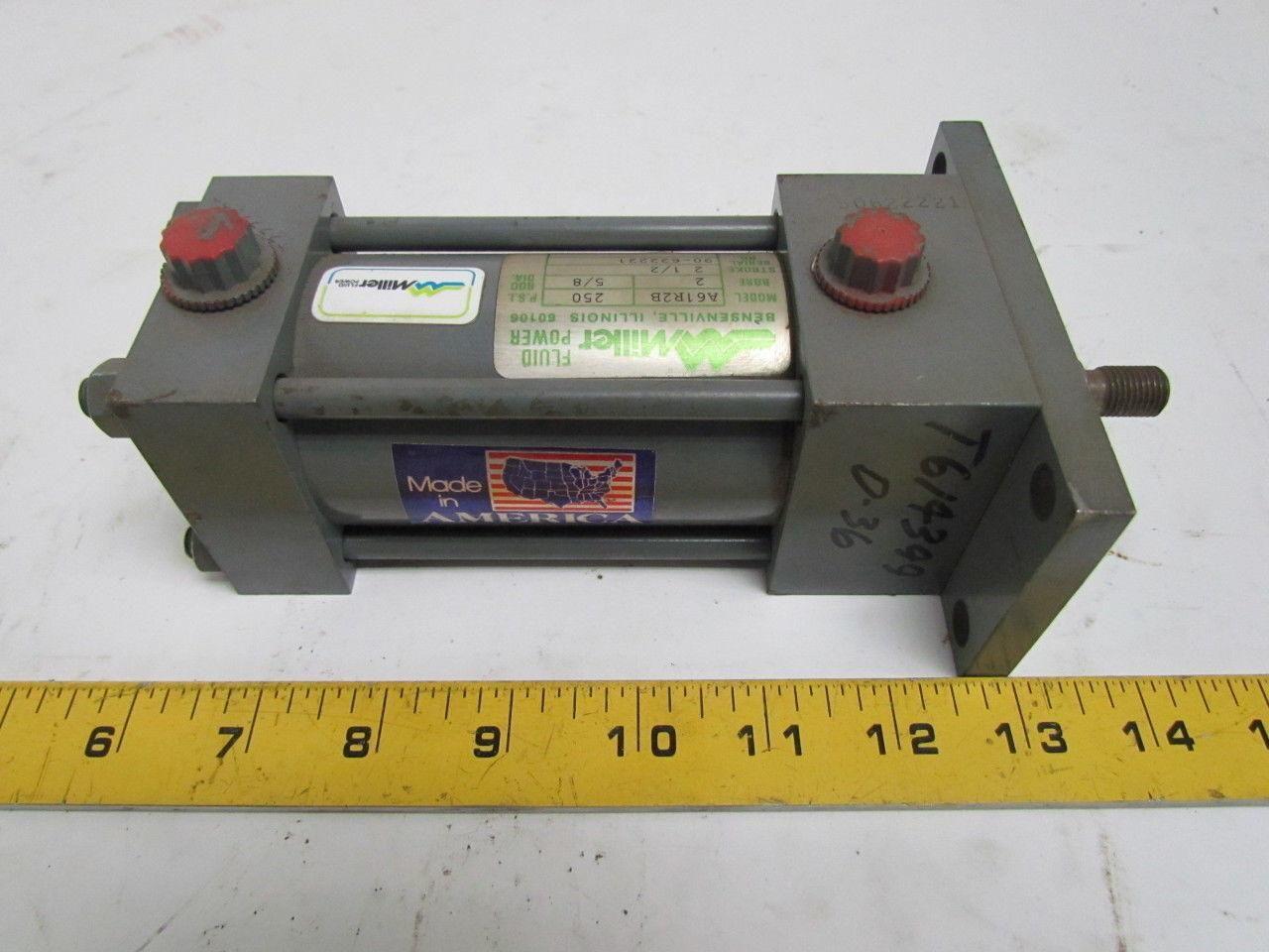 Miller A61R2B Pneumatic Air Cylinder 2" Bore 2-1/2" Stroke Series A 250 PSI