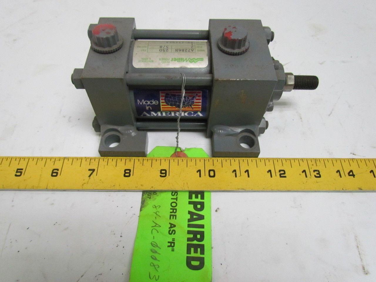 Miller A72B6N Pneumatic Air Cylinder 2" Bore 1" Stroke Series A 250 PSI