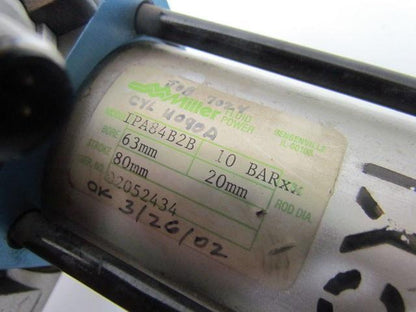 Miller IPA84B2B Pneumatic Air Cylinder 63mm Bore 80mm Stroke w/switches