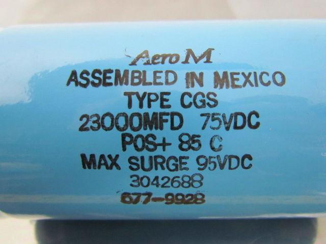 Aero M 3042688 Capacitor 23000MFD 75VDC Pos+85 C Type CGS