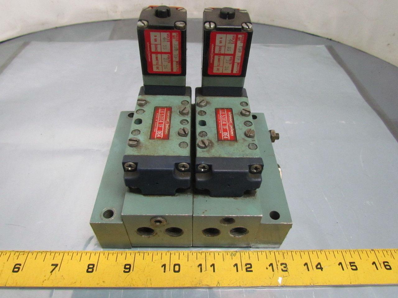 Schrader Bellows LB 53114 TF 064 24VDC Solenoid Valve Assembly w/Manifold Blocks
