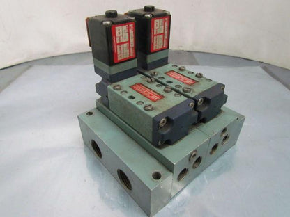 Schrader Bellows LB 53114 TF 064 24VDC Solenoid Valve Assembly w/Manifold Blocks