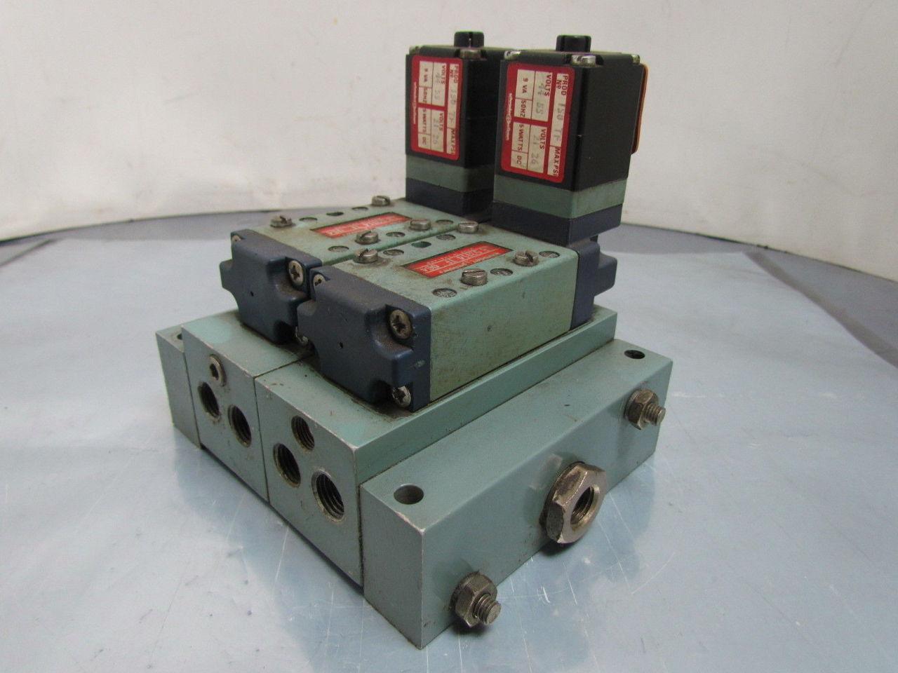 Schrader Bellows LB 53114 TF 064 24VDC Solenoid Valve Assembly w/Manifold Blocks