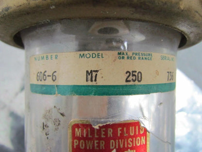 Miller Fluid Power M7 606-6 Pneumatic In-Line Lubricator 3/4" NPT 250 PSI