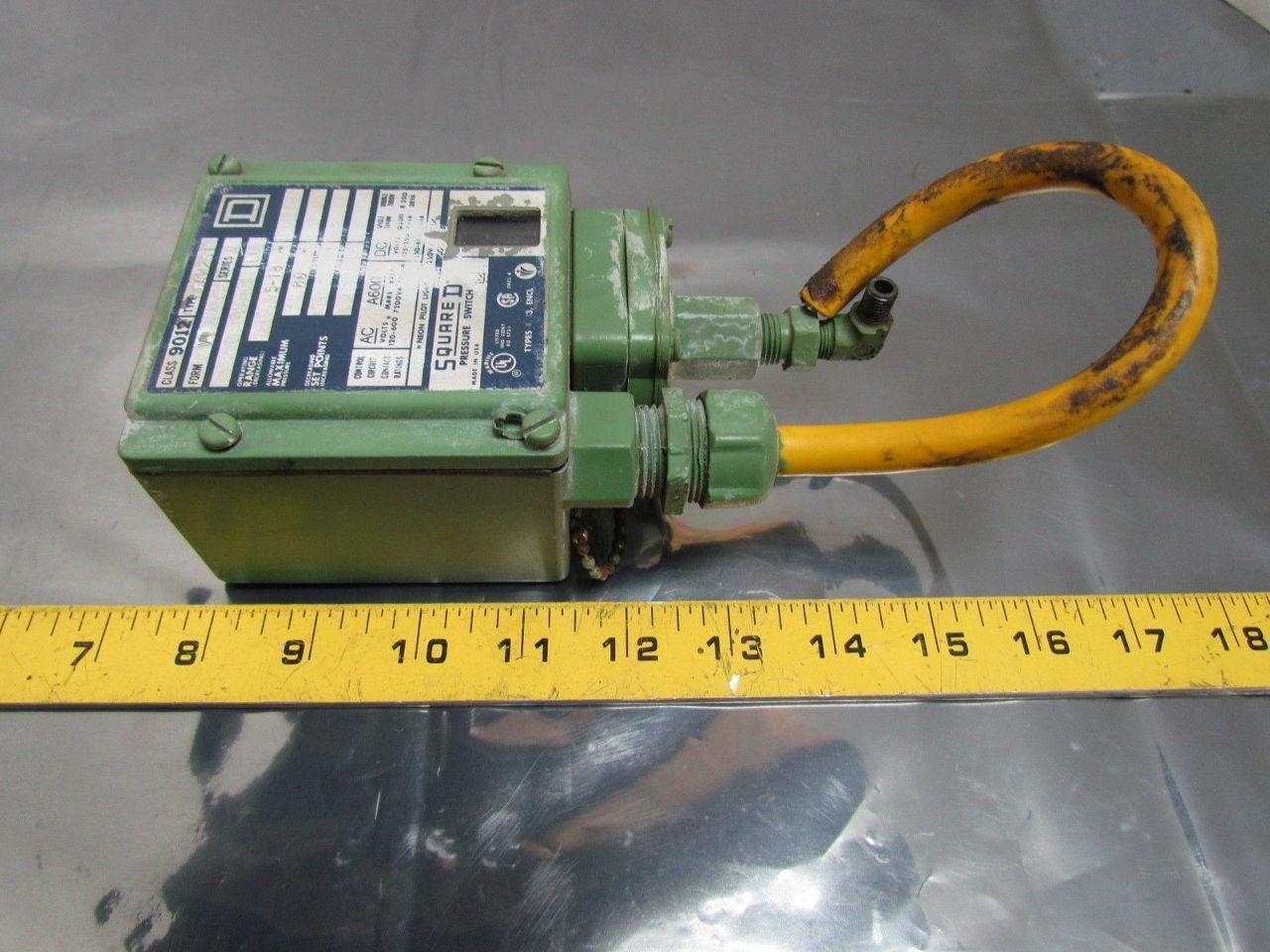 Square D GAW2S1 Pressure Switch Range 5-18 PSI Decreasing Max 80 PSI 120-600VAC