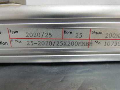 Hoerbiger Origa 25-2020Pneumatic Rodless Cylinder Slide 25mm Bore 200mm Stroke